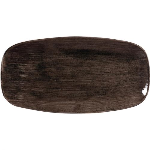 Churchill Stonecast Patina Rectangular Plates Black 298mm (12 Pack)