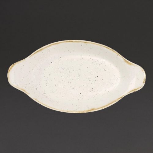 Churchill Stonecast Oval Eared Dishes Barley White 232mm (Pack of 6)