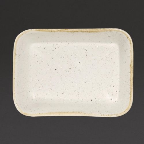 Churchill Stonecast Deep Rectangular Dishes Barley White 160mm (Pack of 12)