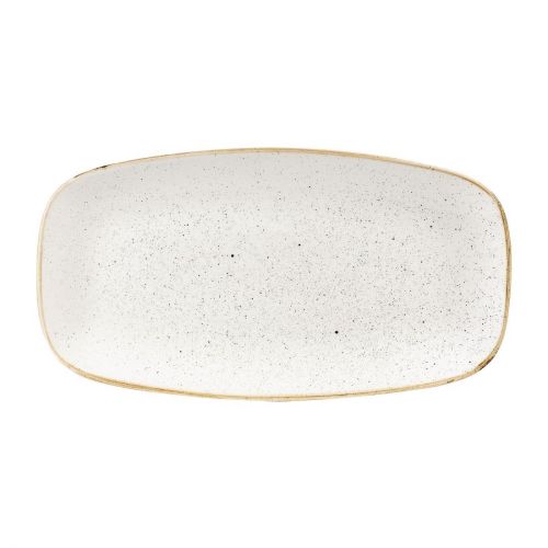 Churchill Stonecast Rectangular Plates Barley White 189 x 355mm (Pack of 6)