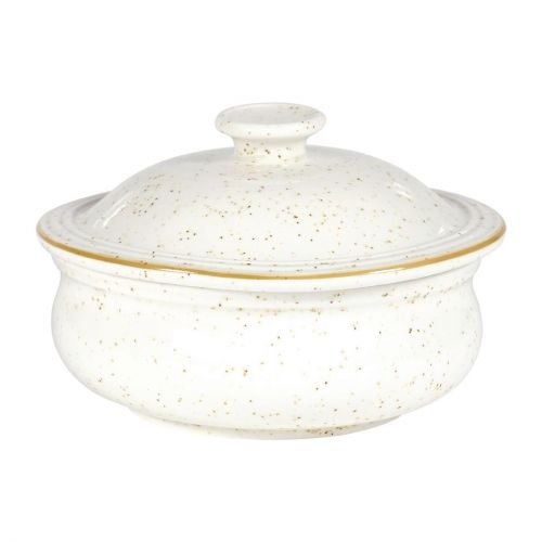 Churchill Stonecast Lidded Stew Pots Barley White 430ml (6 Pack)