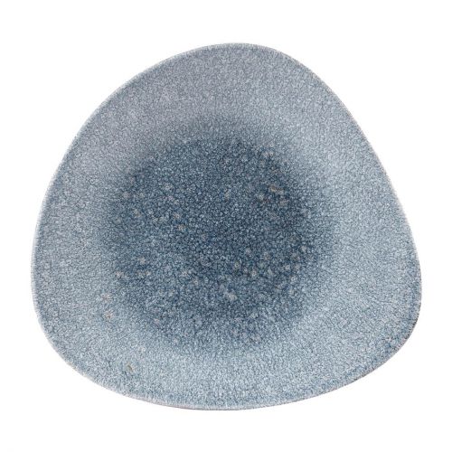 Churchill Studio Prints Raku Triangular Shallow Bowls Topaz Blue 238mm (Pack of 12)