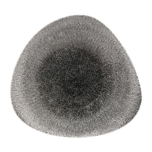 Churchill Studio Prints Raku Triangular Shallow Bowls Quartz Black 238mm (Pack of 12)