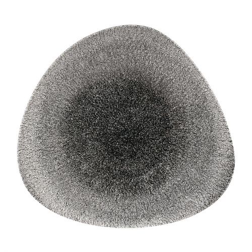 Churchill Studio Prints Raku Triangular Shallow Bowls Quartz Black 278mm (Pack of 12)