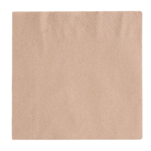 Vegware Recycled Lunch Napkin Kraft 33x33cm 2ply 1/4 Fold (2000 pack)