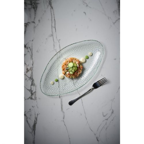 Churchill Isla Glass Clear Organic Glass Oval Platter 300mm (6 Pack)