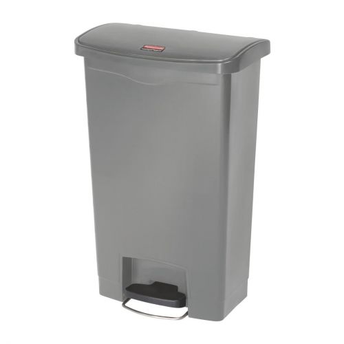 Rubbermaid Slim Jim Front Step-On Pedal Bin Grey 50Ltr