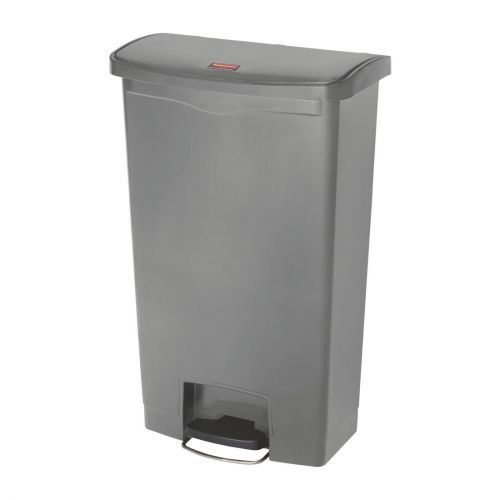 Rubbermaid Slim Jim Front Step-On Pedal Bin Grey 68Ltr
