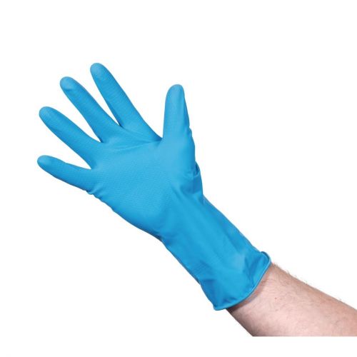 Jantex Latex Household Glove Blue: Small (6.5-7