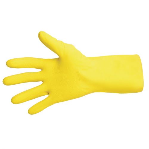 MAPA Vital 124 Liquid-Proof Light-Duty Janitorial Gloves Yellow: Size: Large | Size 8