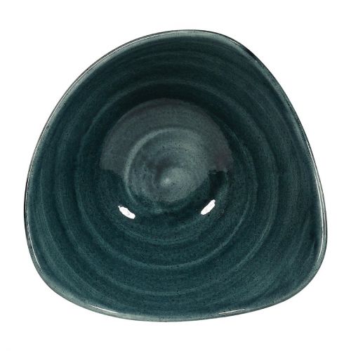 Churchill Stonecast Patina Triangular Bowls Rustic Teal 153mm (12 Pack)