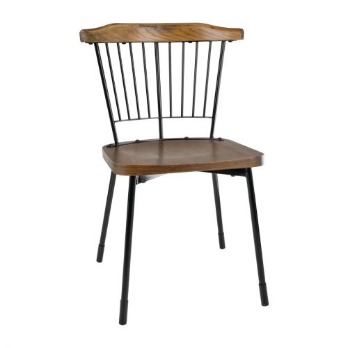 Bolero Scandi Side Chairs Black (2 pack)
