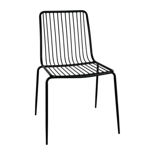 Bolero Steel Wire Dining Chairs Black (4 pack)