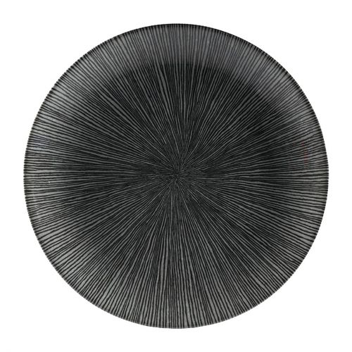 Churchill Studio Prints Agano Coupe Plates Black 217mm (12 Pack)
