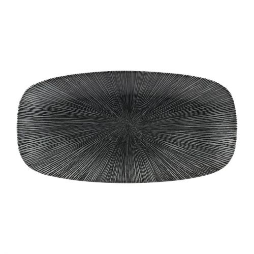 Churchill Studio Prints Agano Oblong Chefs Plates Black 355x 189mm (6 Pack)