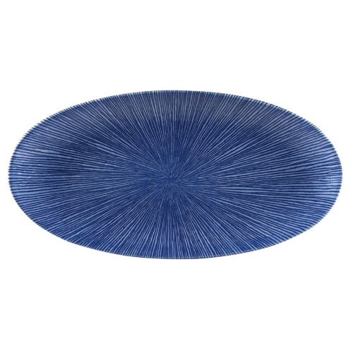 Churchill Studio Prints Agano Oval Chefs Plates Blue 347x 173mm (6 Pack)