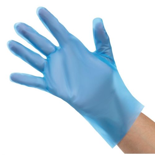 Nisbets Essentials Powder-Free TPE Gloves Blue (Pack of 200): Size: Small