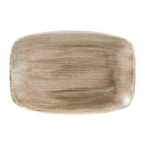 Churchill Stonecast Patina Oblong Plates Antique Taupe 305x198mm (6 Pack)