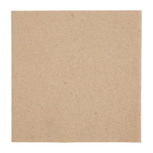 Fiesta Recyclable Recycled Cocktail Napkin Kraft 24x24cm 2ply 1/4 Fold (4000 Pack)