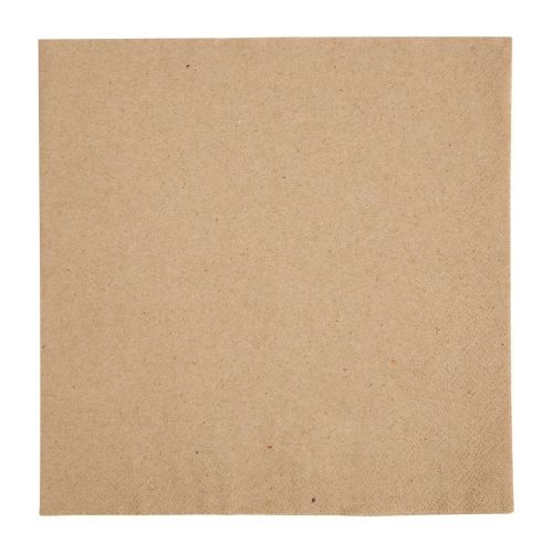 Fiesta Recyclable Recycled Dinner Napkin Kraft 40x40cm 2ply 1/4 Fold (2000 Pack)