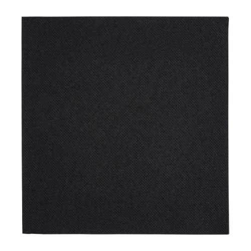 Fiesta Recyclable Premium Tablin Dinner Napkin Black 40x40cm Airlaid 1/4 Fold (500 Pack)