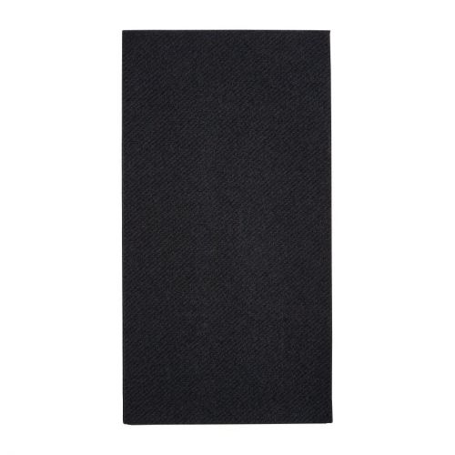 Fiesta Recyclable Premium Tablin Dinner Napkin Black 40x40cm Airlaid 1/8 Fold (500 Pack)