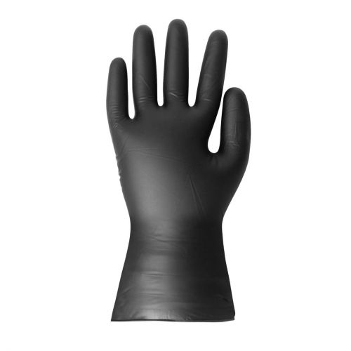 Hygiplas Vinyl Black Powder Free Gloves: Size: Large