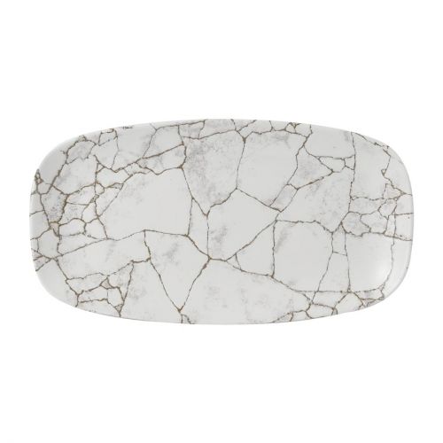 Churchill Studio Prints Kintsugi Agate Grey Chefs Oblong Plates 352 x 187mm (6 Pack)