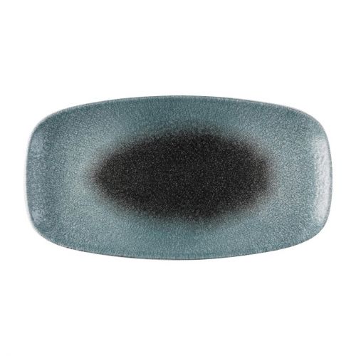Churchill Raku Duo Chefs Oblong Plate Topaz Quartz 348x189mm (6 Pack)