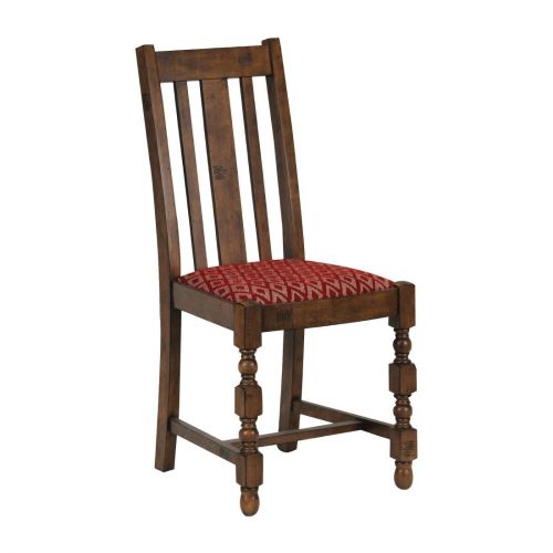 Mayfair High Back Dining Chairs with Red Diamond Padded Seat (2 Pack)