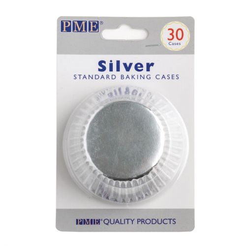 PME Cupcake Baking Cases Silver (30 Pack)