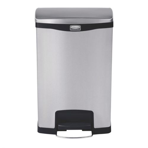 Rubbermaid Slim Jim Step-On Pedal Bin Stainless Steel 50Ltr