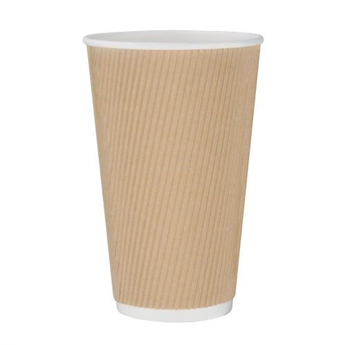 Fiesta Recyclable Ripple Wall Takeaway Coffee Cups Kraft 455ml / 16oz: Pack quantity: 25