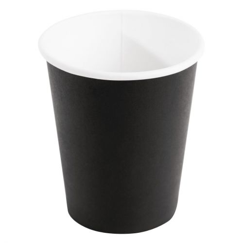 Fiesta Recyclable Coffee Cups Single Wall Black 225ml / 8oz: Pack Quantity: 50