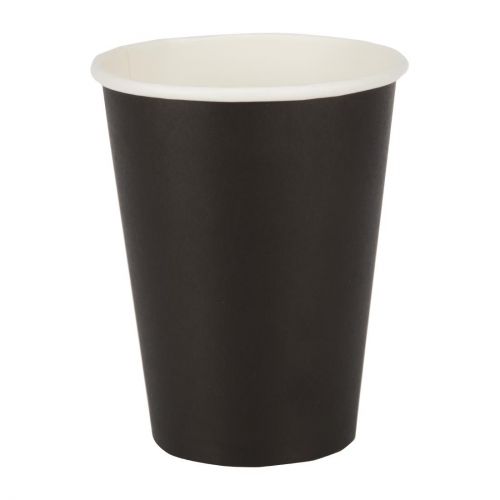 Fiesta Recyclable Coffee Cups Single Wall Black 340ml / 12oz: Pack Quantity: 50
