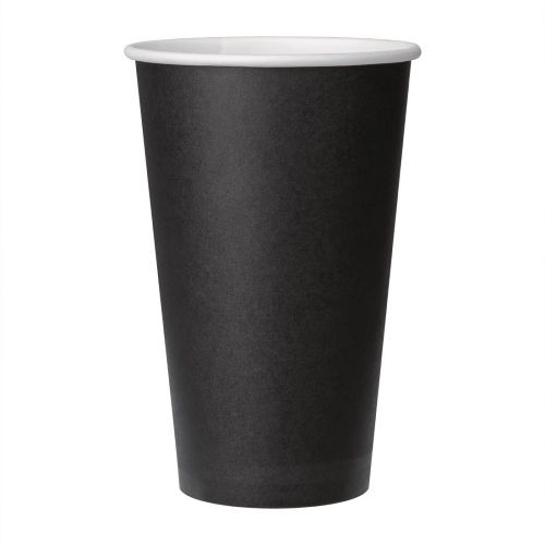 Fiesta Recyclable Coffee Cups Single Wall Black 455ml / 16oz: Pack quantity: 50