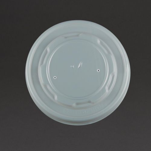 Vegware Compostable Hot Food Pot Flat Lids 350ml / 12oz and 455ml / 16oz (500 pack)