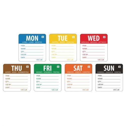 Vogue Dissolvable Labels Week Set (1750 pack)