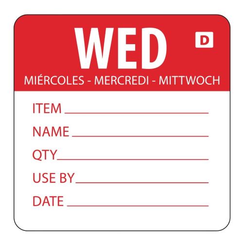 Hygiplas Dissolvable Day of the Week Labels Wednesday (250 pack)