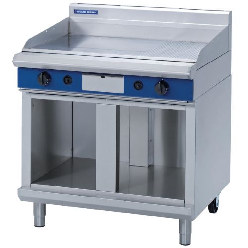 Blue Seal Evolution Chrome 1/3 Ribbed Griddle with Cabinet Base 900mm