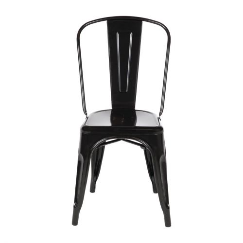 Bolero Bistro SteelSide Chairs Black (4 pack)