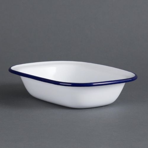 Olympia Enamel Pie Dishes Rectangular 180 x 135mm (6 Pack)