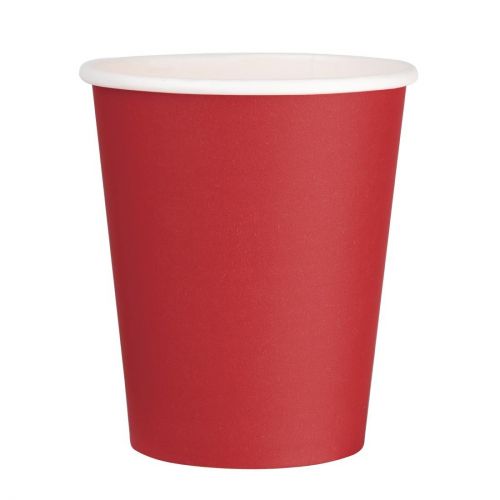 Fiesta Recyclable Single Wall Takeaway Coffee Cups Red 225ml / 8oz: Pack quantity: 50