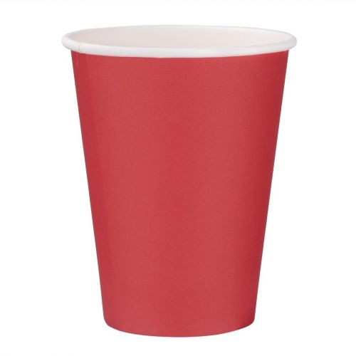 Fiesta Recyclable Single Wall Takeaway Coffee Cups Red 340ml / 12oz: Pack quantity: 50
