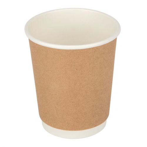 Fiesta Recyclable Coffee Cups Double Wall Kraft 225ml / 8oz: Pack Quantity: 25
