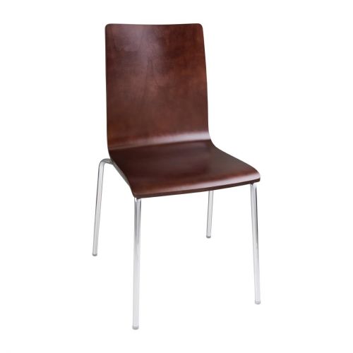 Bolero Square Back Side Chair Dark Chocolate Finish (4 Pack)