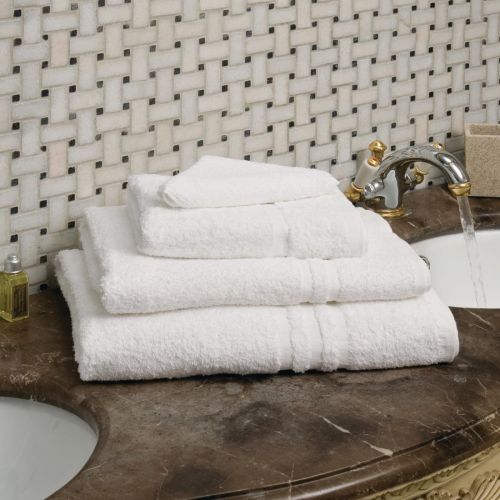 Mitre Essentials Capri Towels White: Hand Towel. 500(W) x 900(L)mm