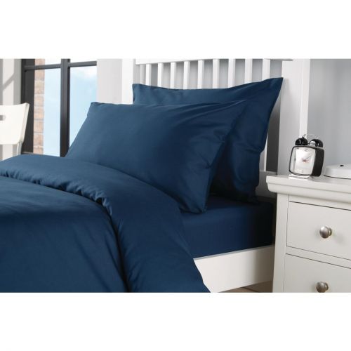 Mitre Essentials Spectrum Housewife Pillowcase Navy (Pack of 2)