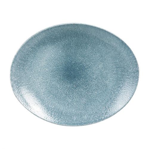 Churchill Studio Prints Raku Oval Coupe Plates Topaz Blue 317mm (12 Pack)