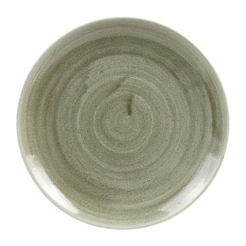 Churchill Stonecast Patina Antique Round Coupe Plates Green 217mm (Pack of 12)